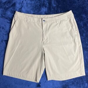 Lululemon ABC Warpstreme Slim Fit Short Khaki Mens Size 34 Golf Tennis Casual